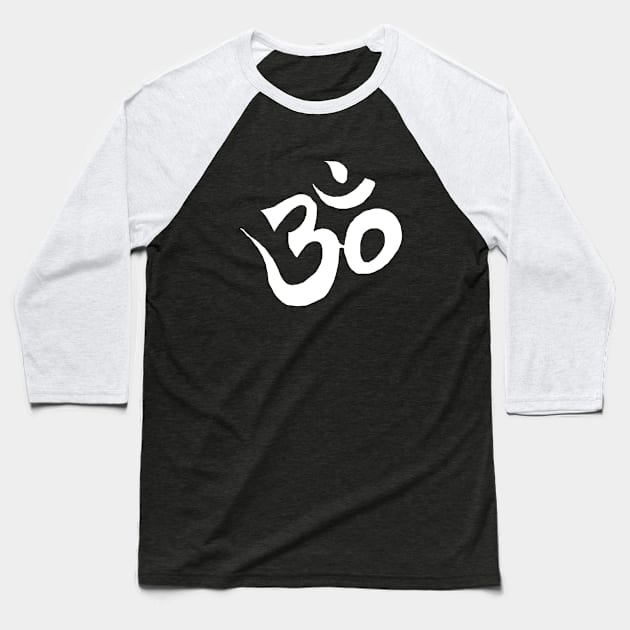 Spiritualily Sacred Sanskrit Om Symbol Baseball T-Shirt by PlanetMonkey